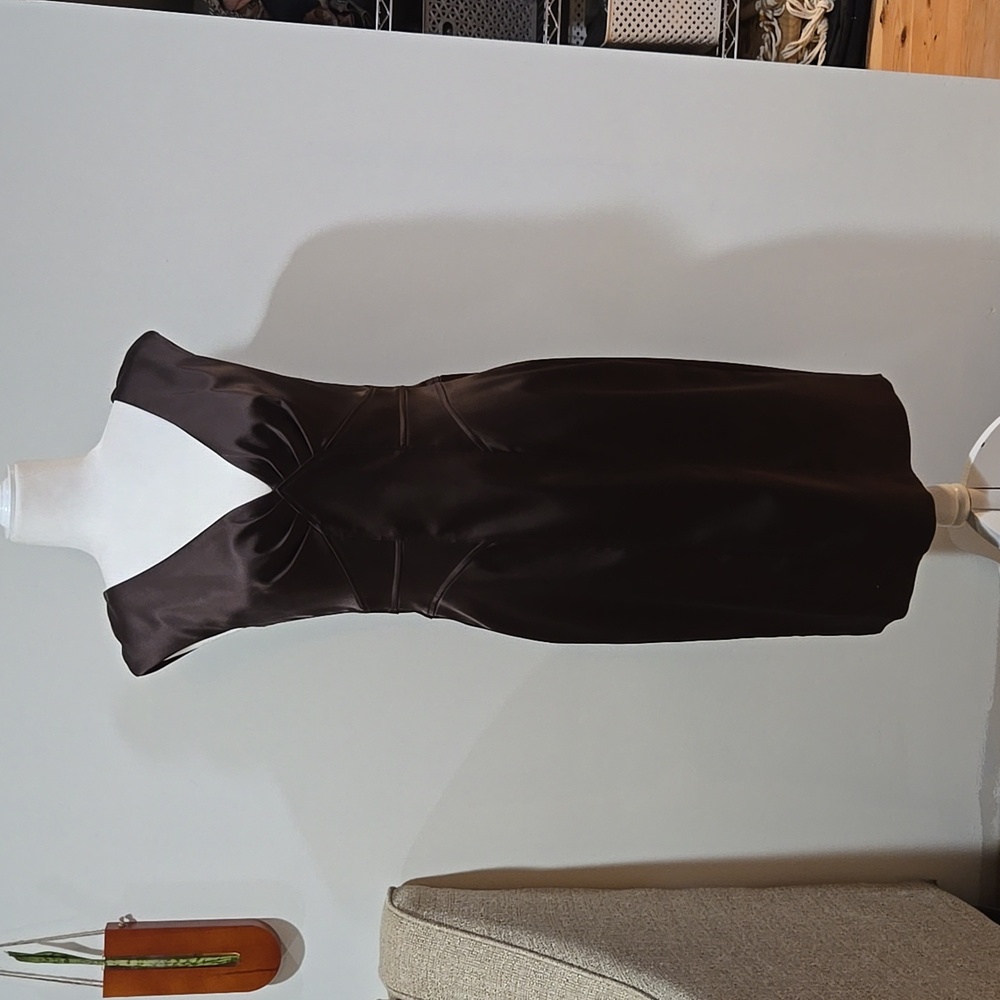 Brown low cut dress